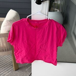 We The Free Hot Pink cropped Short Sleeve Tee